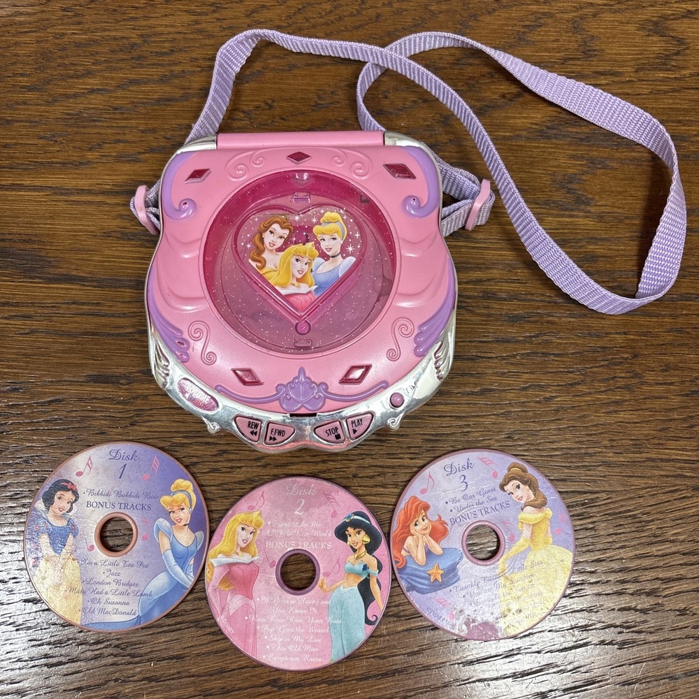 VERY RARE 2000s Disney Princess Portable CD Player TESTED & WORKS Tik-Tok Viral